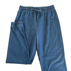 Iris Chambray Medium Wash Pull-On Jogger Drawstring Pants Women’s Medium